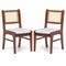 Set of 2 Rattan Back Dining Chairs with Padded Seats and Wooden Frame for Kitchen or Dining Room